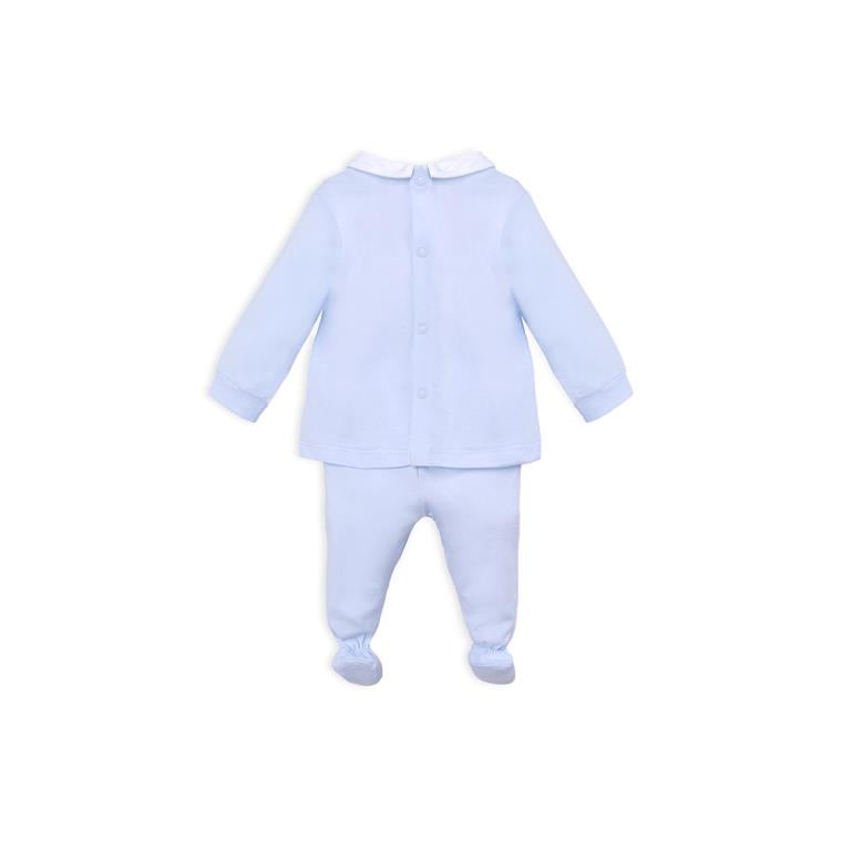 TUTTO PICCOLO Tutina 2 Pezzi Cotone Celeste-Bianco Primavera-Estate