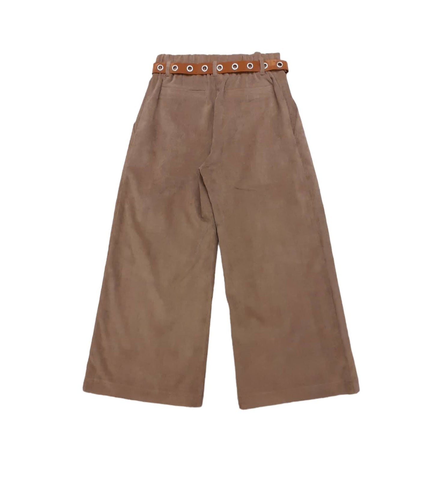 ELSY Girl Pantalone palazzo velluto tortora con cinturino