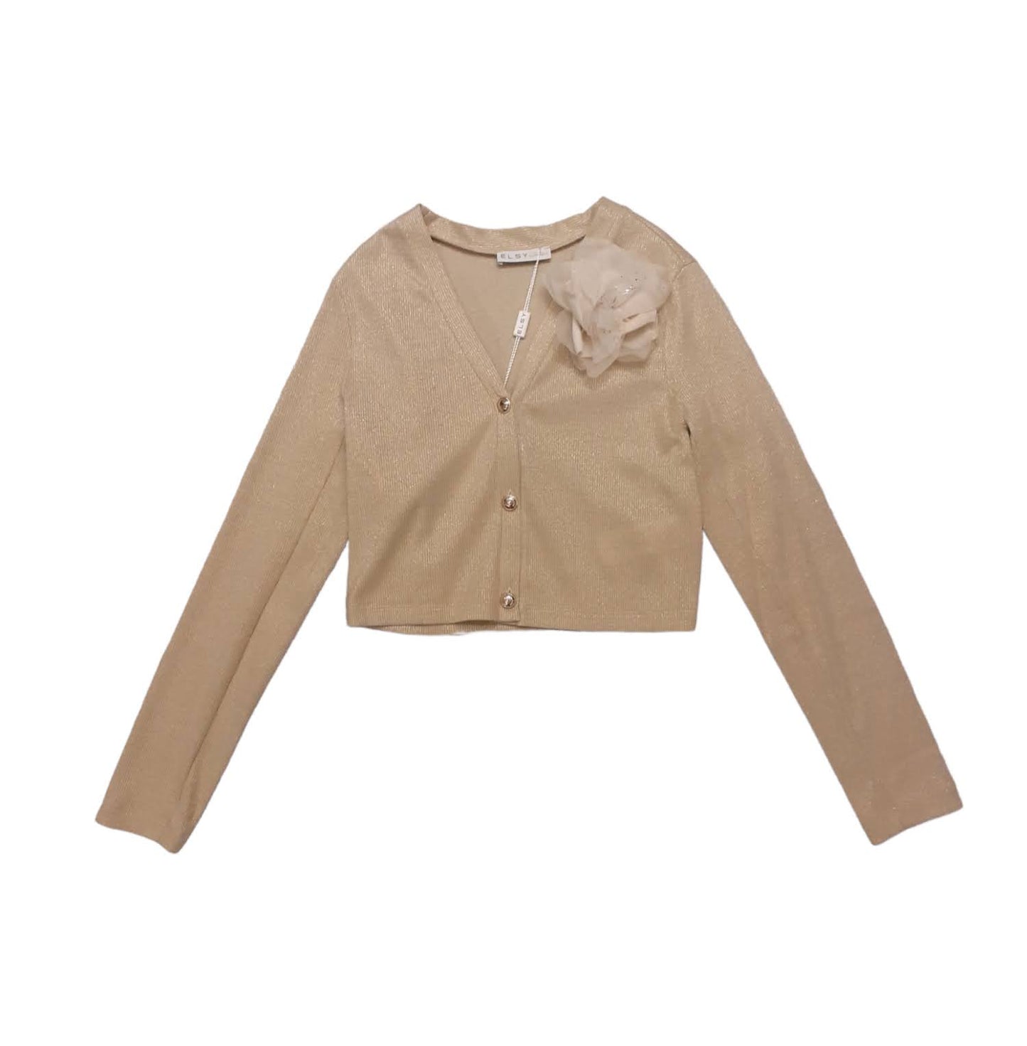 ELSY Couture Giacchino corto oro con fiore