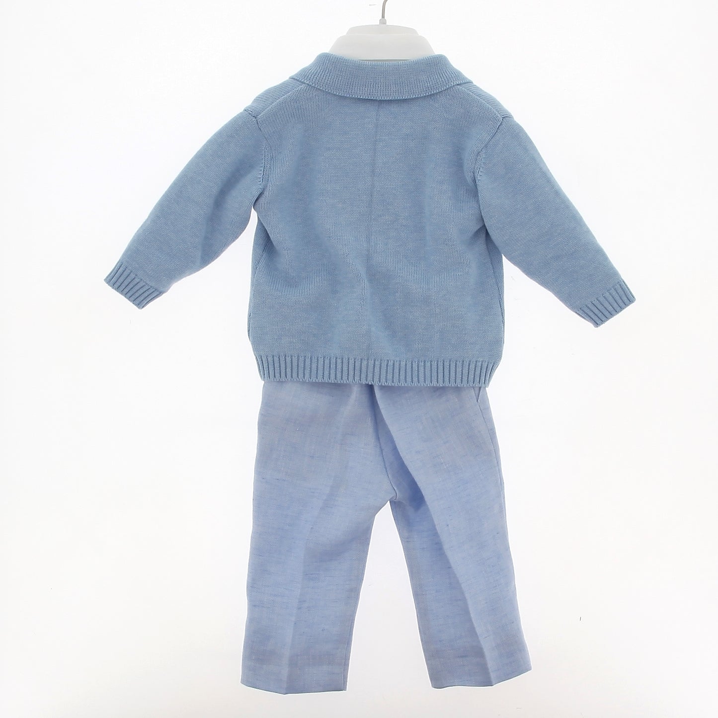 COLORICHIARI Completo 4 Pezzi Filo Cotone Celeste-Bianco Primavera-Estate