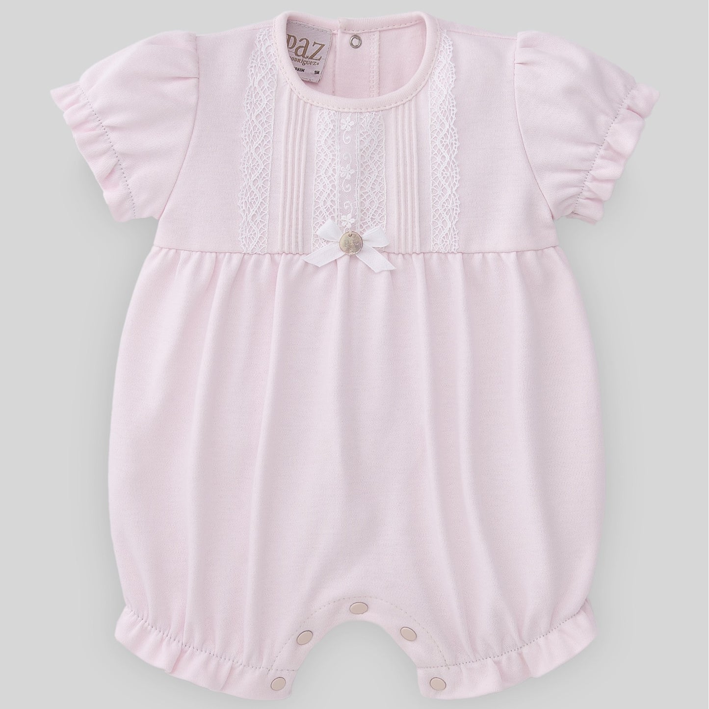 PAZ RODRIGUEZ Pagliaccetto Cotone Rosa-Bianco