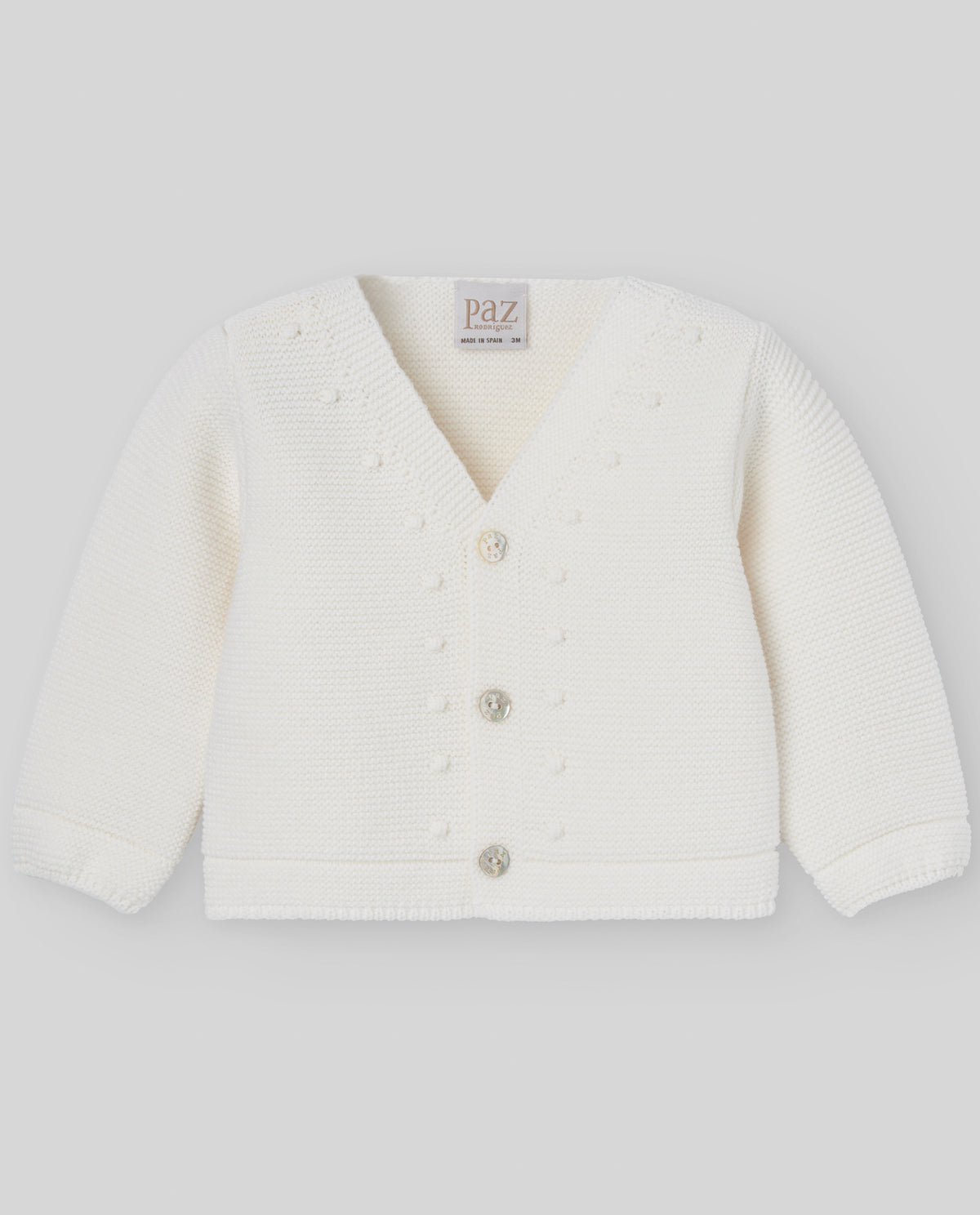 PAZ RODRIGUEZ Set 3 Pezzi Blusa con Papillon + Bermuda + Cardigan Panna Autunno-Inverno