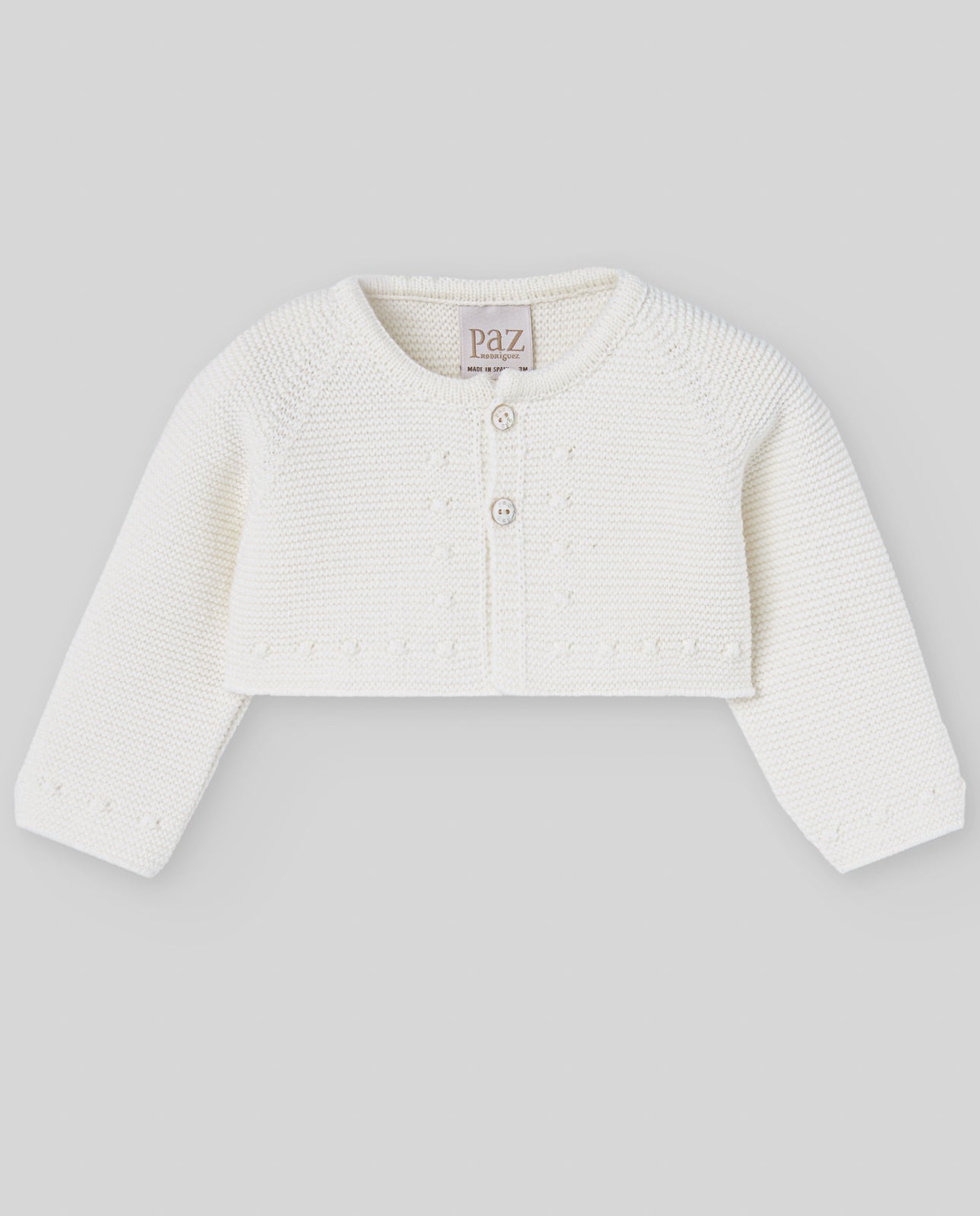 PAZ RODRIGUEZ Giacchino Corto Lana Merino Extrafine Panna Autunno-Inverno