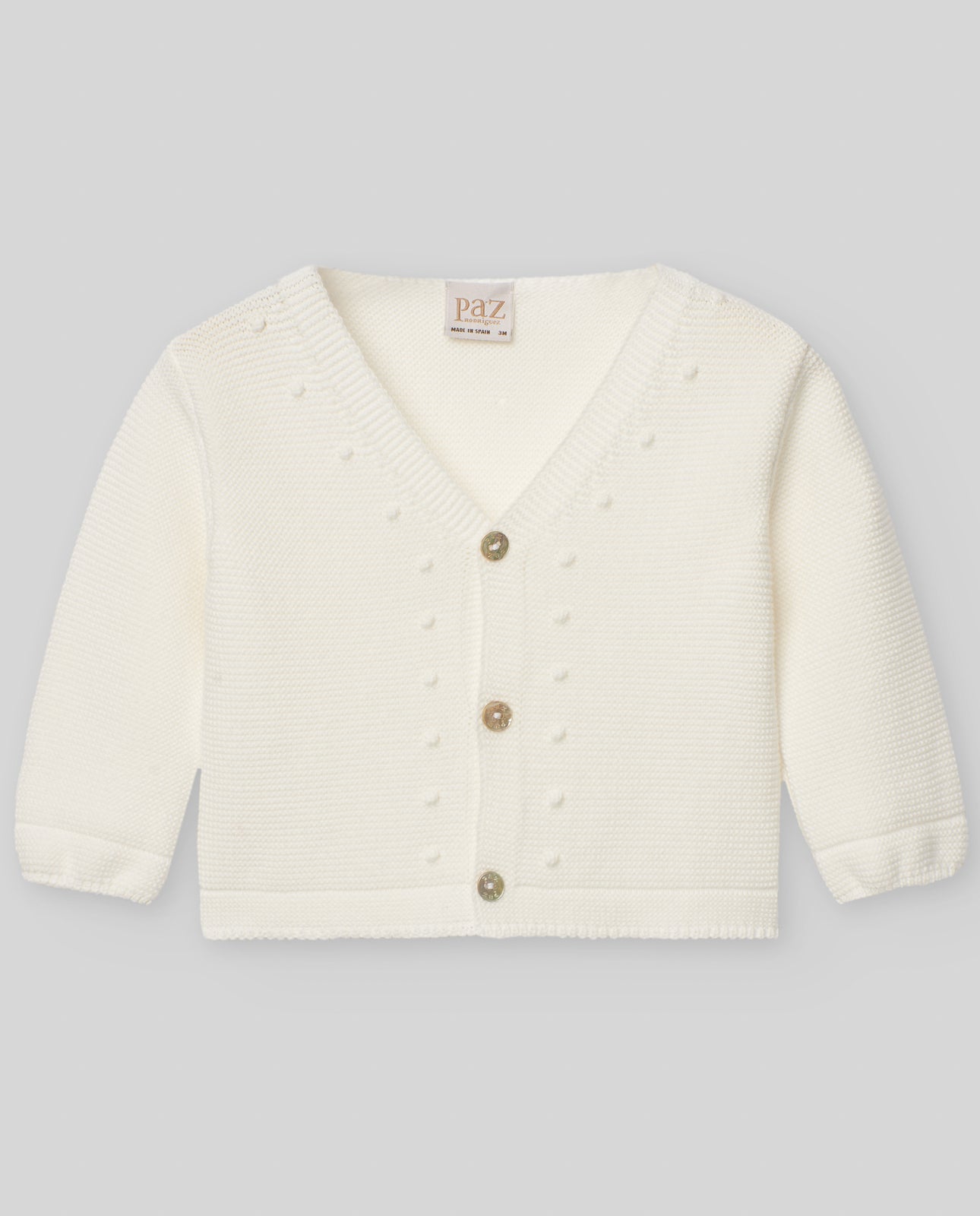 PAZ RODRIGUEZ Cardigan Lungo Cotone Panna Primavera-Estate