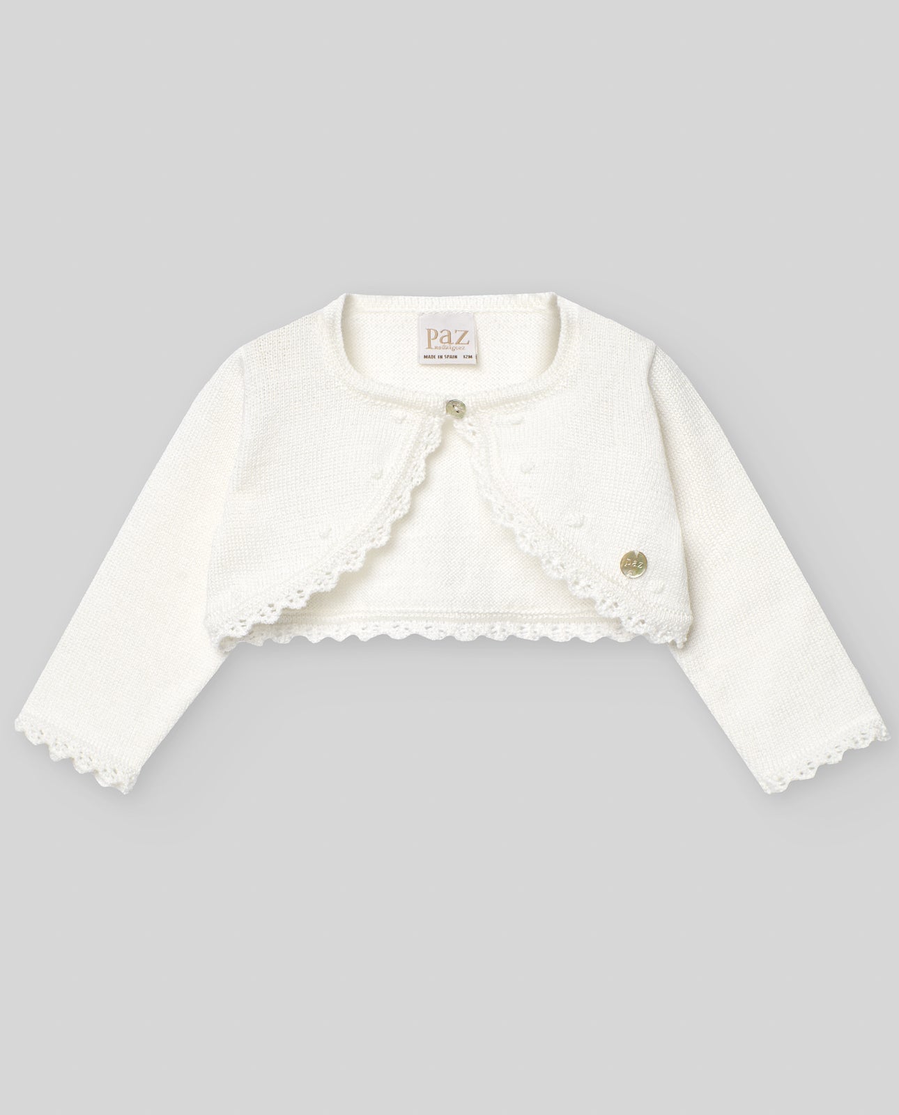 PAZ RODRIGUEZ Cardigan Cotone Smerlo Panna Primavera-Estate