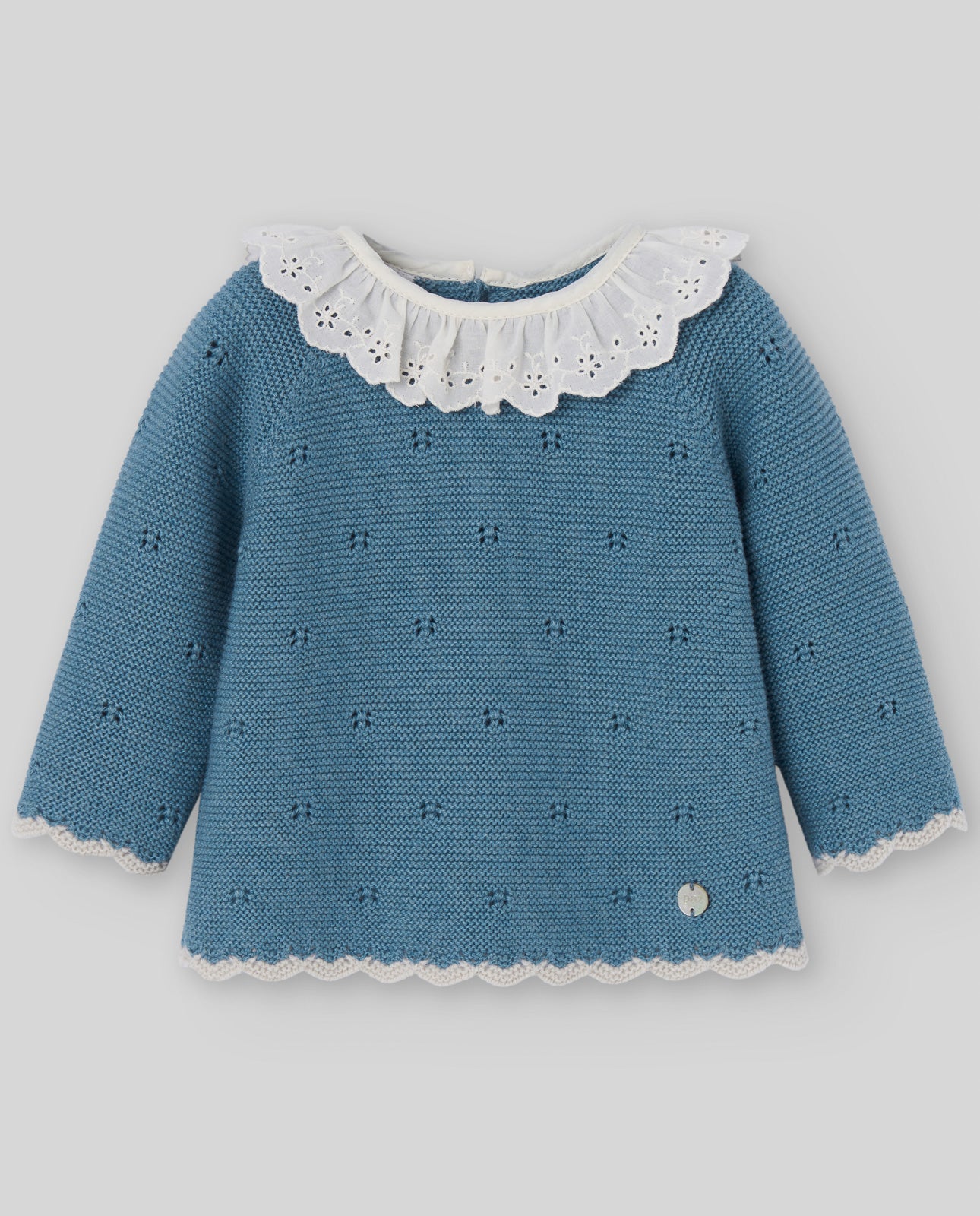 PAZ RODRIGUEZ Completo 2 pezzi Azzurro Nilo-Panna-Avena Cotone-Cashmere Autunno-Inverno