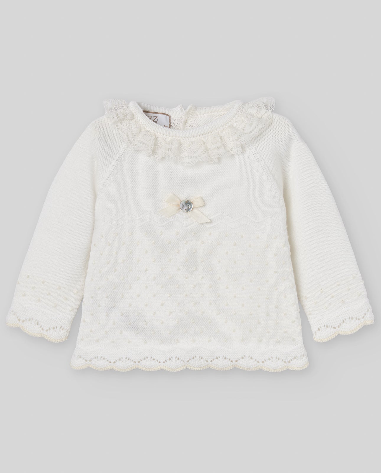 PAZ RODRIGUEZ Tutina 2 pezzi + Cuffia Panna-Beige Cotone Primavera-Estate