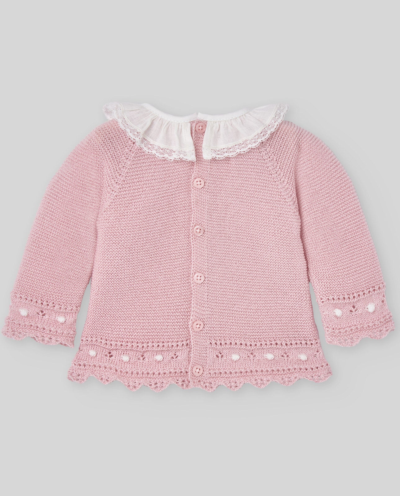 PAZ RODRIGUEZ Tutina 2 pezzi + Cuffia Rosa Antico-Panna Cotone Primavera-Estate