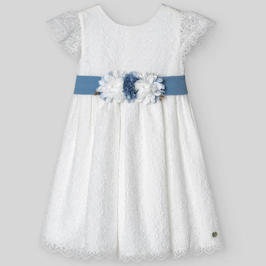 PAZ RODRIGUEZ Ceremony Dress in Sangallo Lace White-Powder Blue