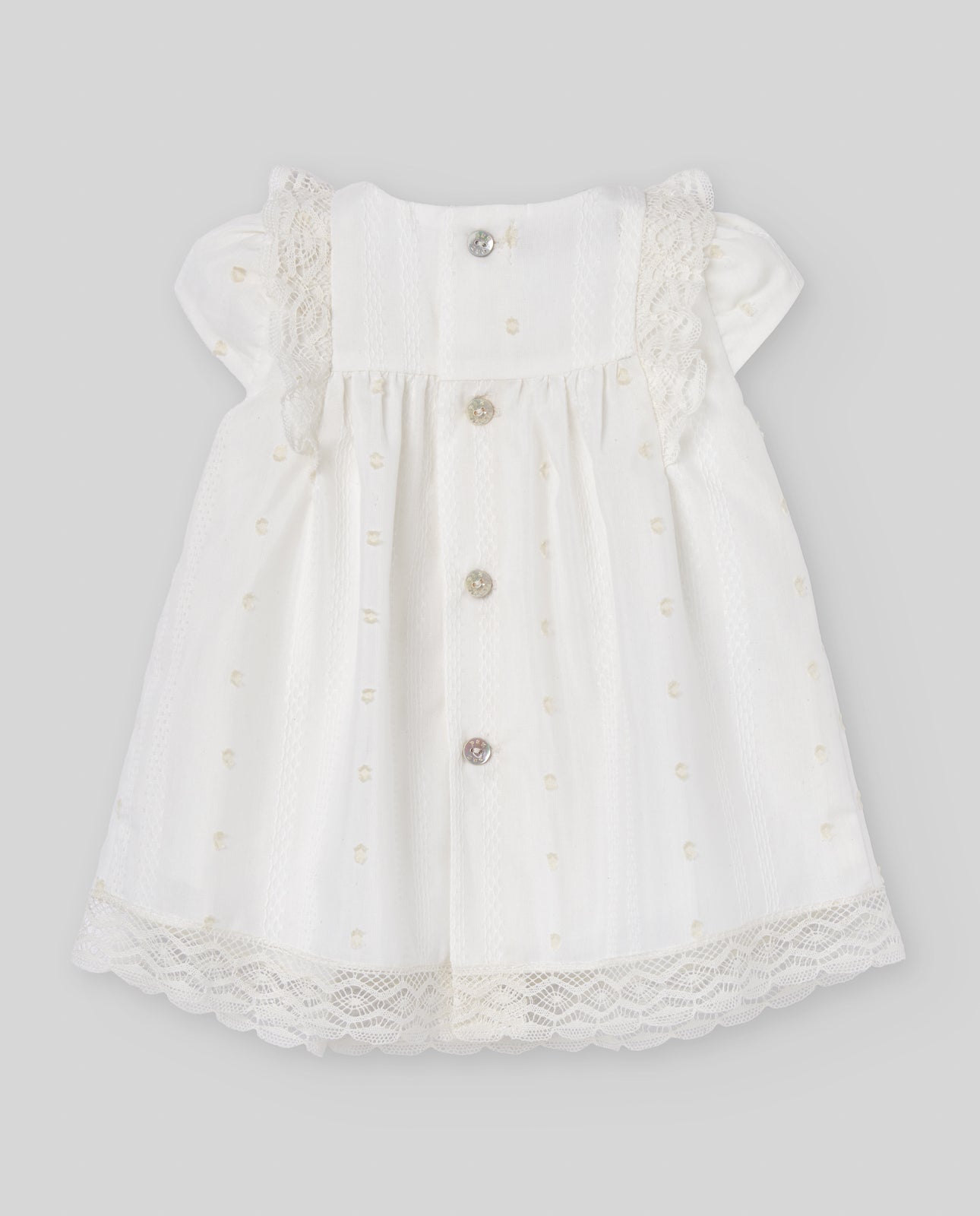 PAZ RODRIGUEZ  Completo 4 pezzi Cerimonia Vestito-Coulotte-Cuffia-Cardigan Panna Primavera-Estate