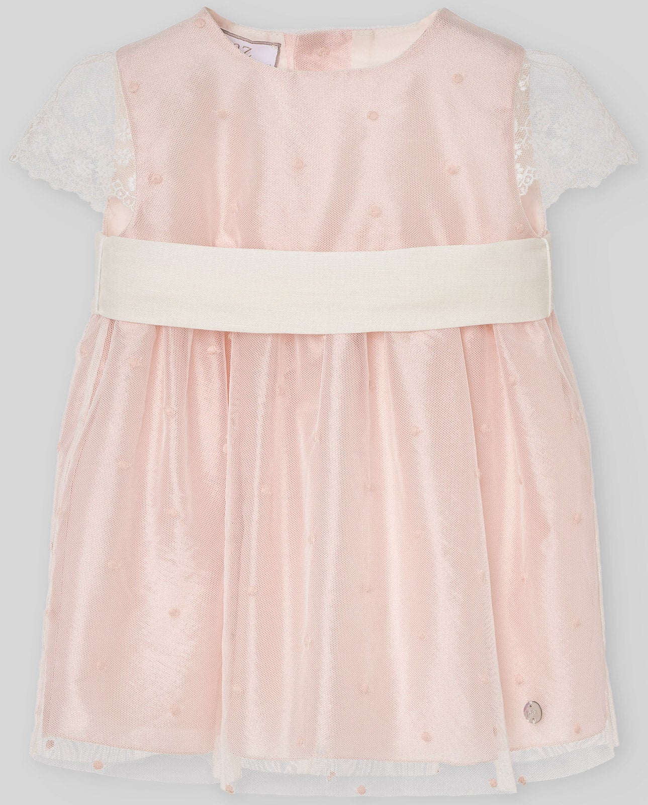 PAZ RODRIGUEZ Abito Cerimonia Tulle Taffetà Panna Rosa Primavera-Estate