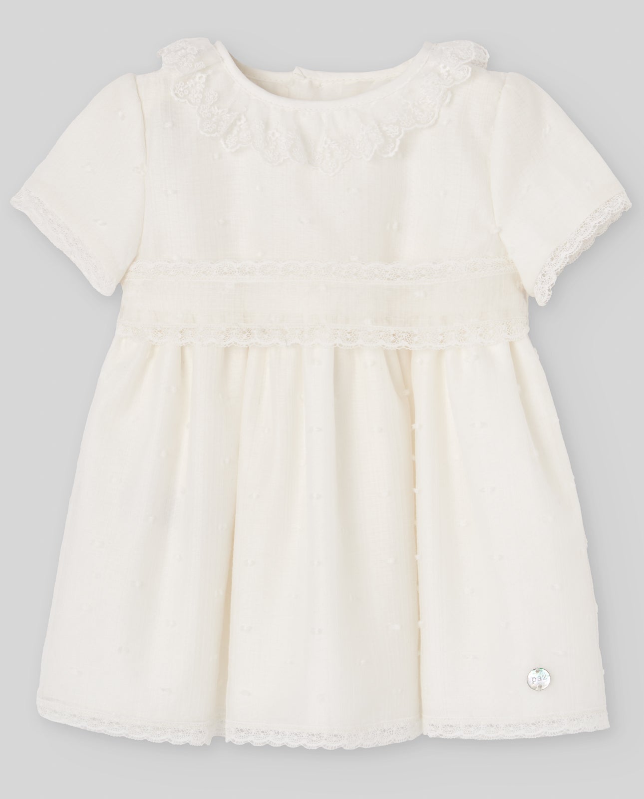 PAZ RODRIGUEZ Vestito+Coulotte+Cuffia Cerimonia Organza Colore Panna Primavera-Estate