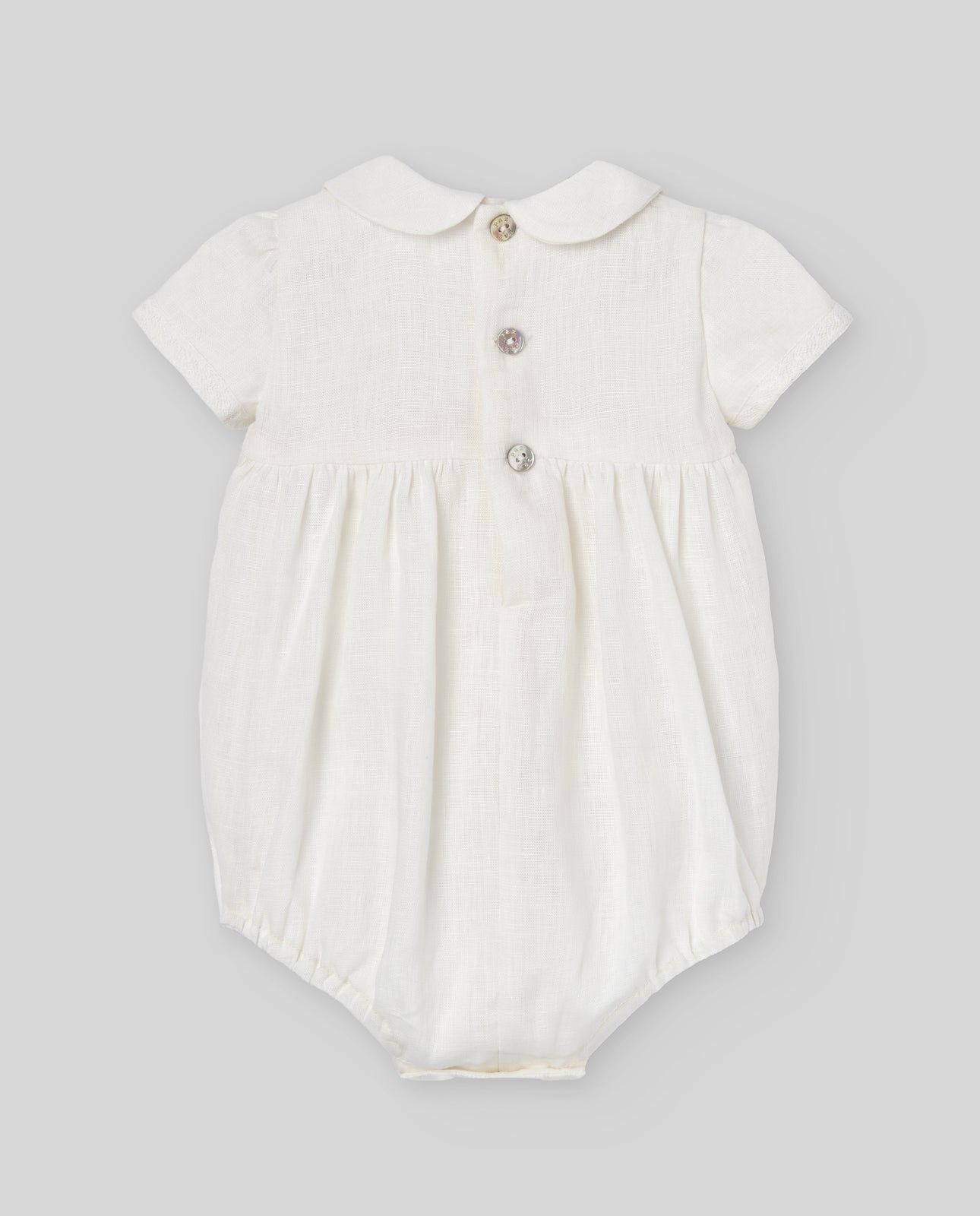 PAZ RODRIGUEZ Pagliaccetto Cerimonia+Cuffia Lino Panna Primavera-Estate