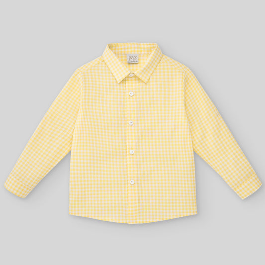 PAZ RODRIGUEZ Camicia Cotone Quadretti Giallo-Bianco