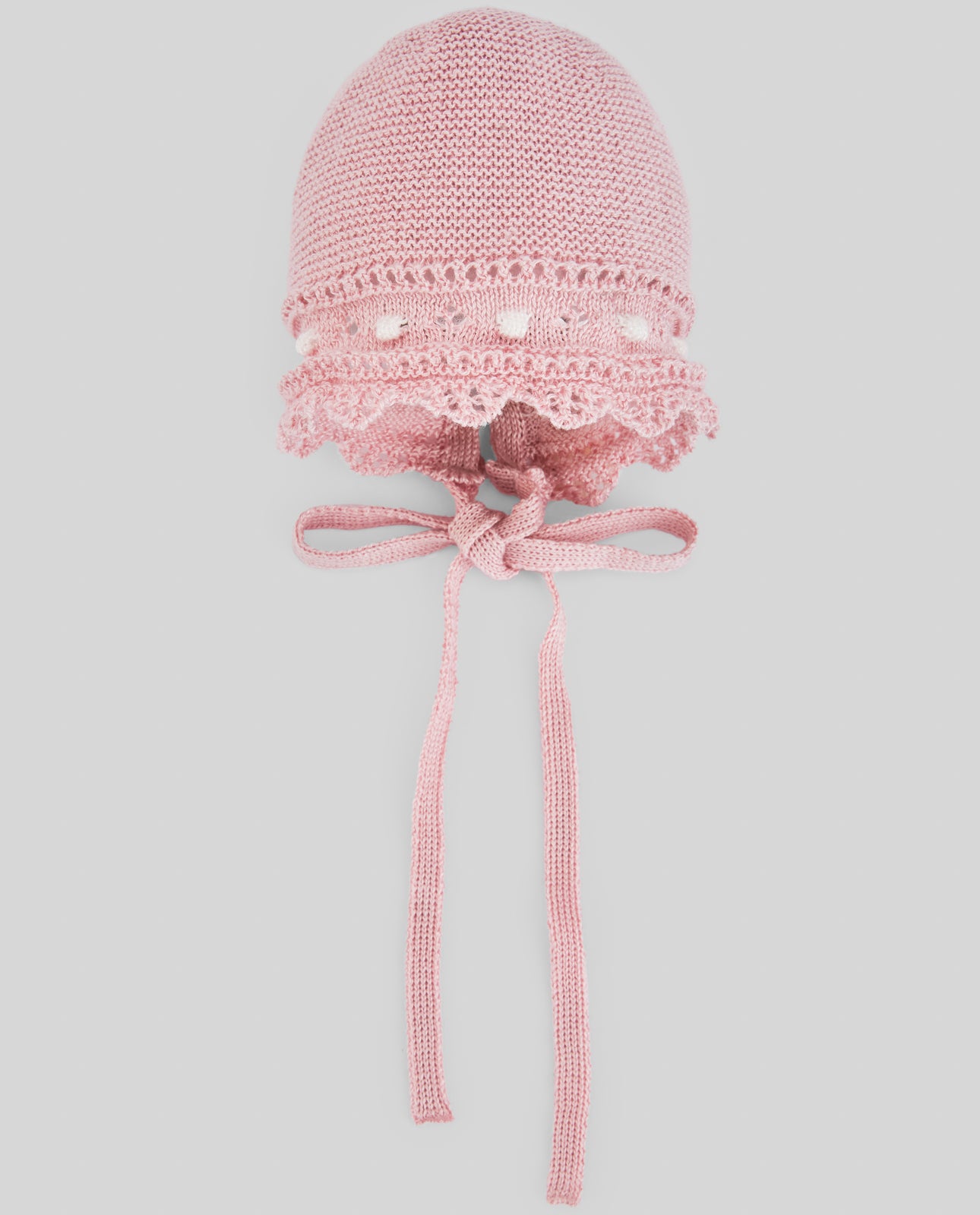 PAZ RODRIGUEZ Tutina 2 pezzi + Cuffia Rosa Antico-Panna Cotone Primavera-Estate