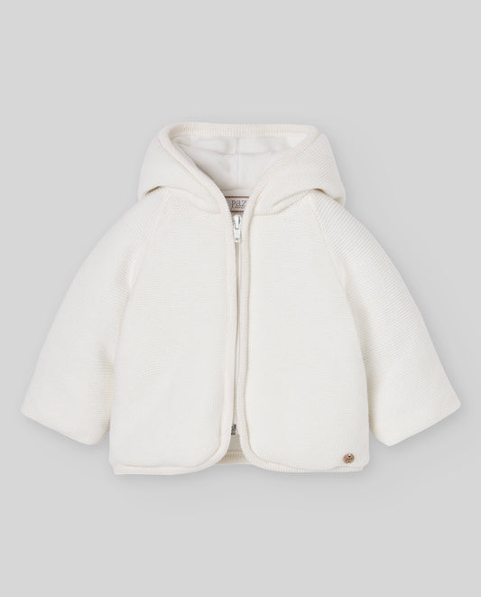 PAZ RODRIGUEZ Cappottino con Zip e Cappuccio Panna autunno-Inverno