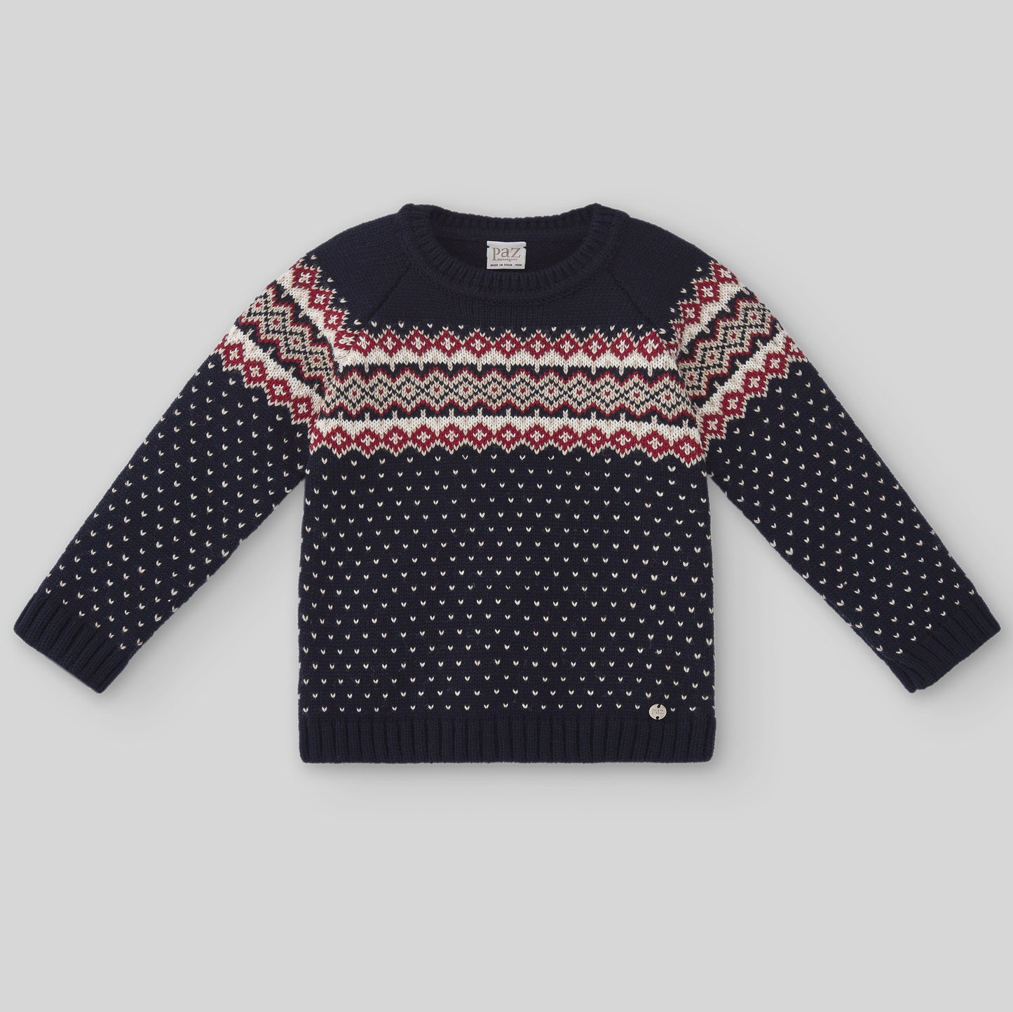 PAZ RODRIGUEZ Norwegian Wool Sweater Blue-Cream-Borbeaux
