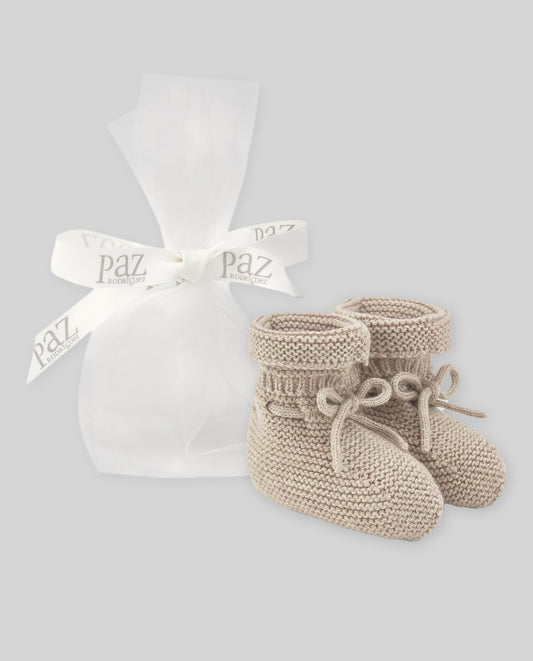 PAZ RODRIGUEZ Babbucce in Cotone-Cashmere colore Avena Autunno-Inverno