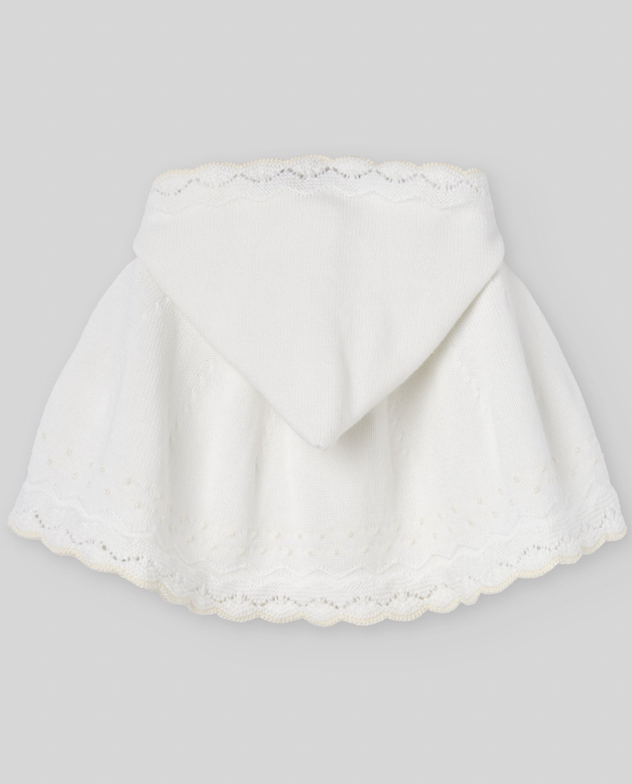 PAZ RODRIGUEZ Mantella con Cappuccio Cerimonia Filo-Cotone Crema-Beige Primavera-Estate