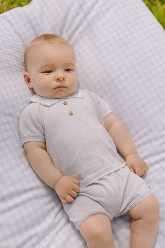 PAZ RODRIGUEZ Completo 2 pezzi Polo+Short Verde Acqua-Bianco Primavera-Estate