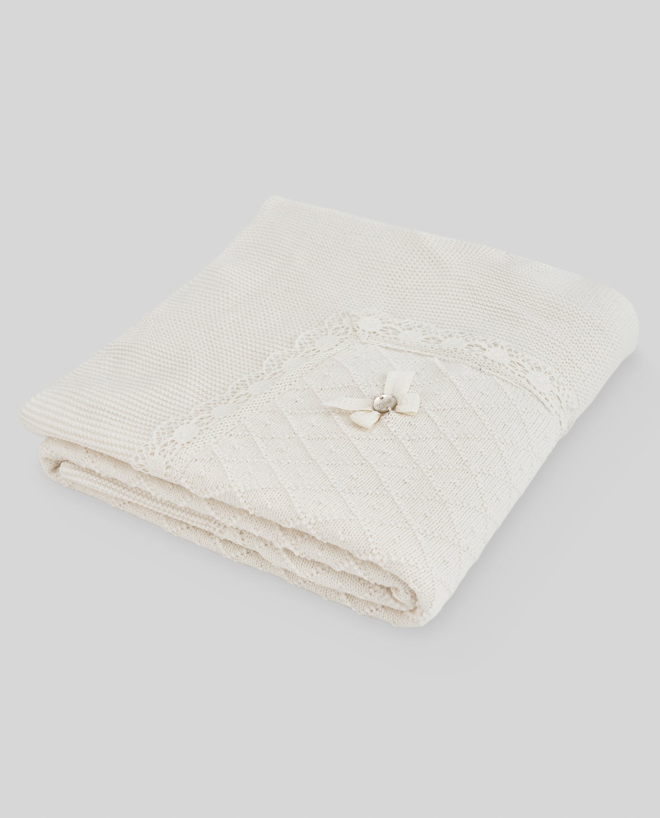 PAZ RODRIGUEZ Coperta Scialle Cerimonia Pizzo Lana Panna Autunno-Inverno