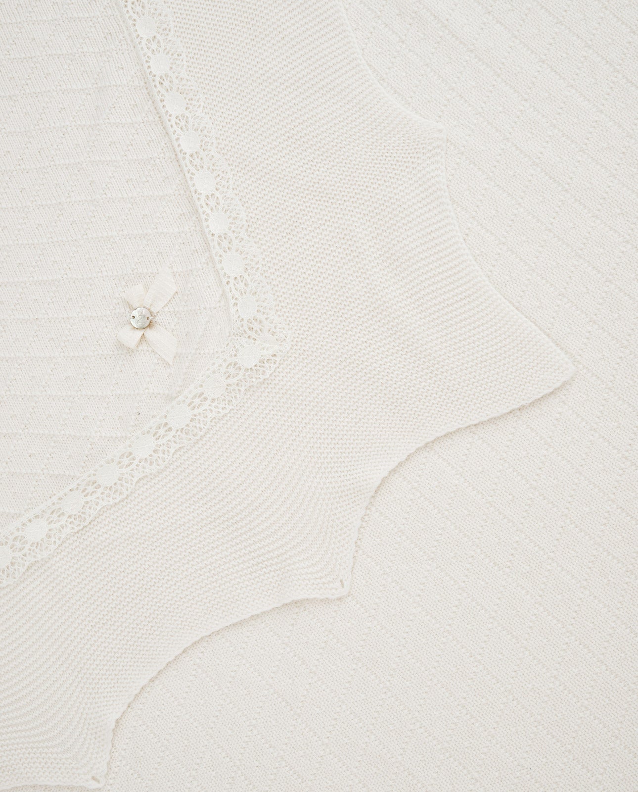 PAZ RODRIGUEZ Coperta Scialle Cerimonia Pizzo Lana Panna Autunno-Inverno