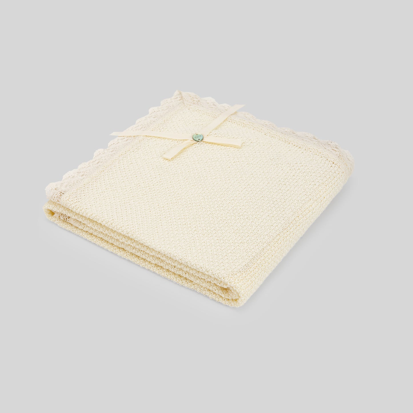 PAZ RODRIGUEZ Ivory Cotton Thread Shawl Blanket