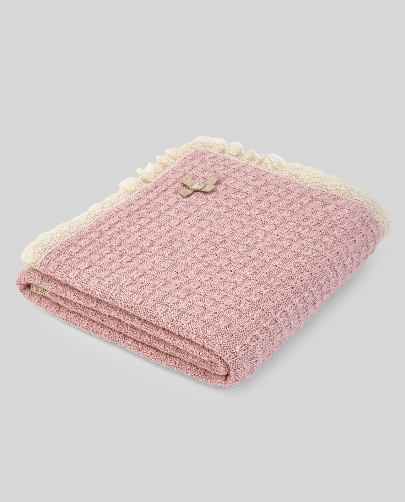 PAZ RODRIGUEZ Coperta Scialle Cotone-Cashmere Rosa-Beige Autunno-Inverno