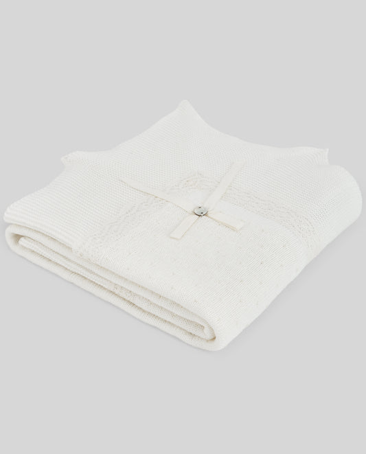 PAZ RODRIGUEZ Coperta Scialle Filo Cotone Panna-Beige Primavera-Estate