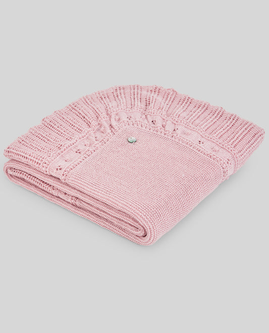 PAZ RODRIGUEZ Coperta Scialle Filo Cotone Rosa Antico Primavera-Estate