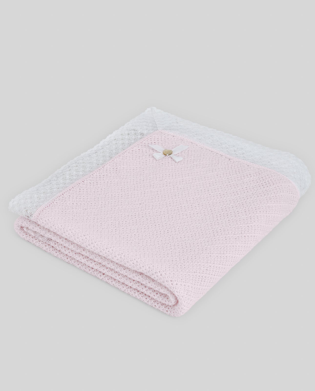 PAZ RODRIGUEZ Coperta Scialle Filo Cotone Rosa Chiaro-Bianco Primavera-Estate