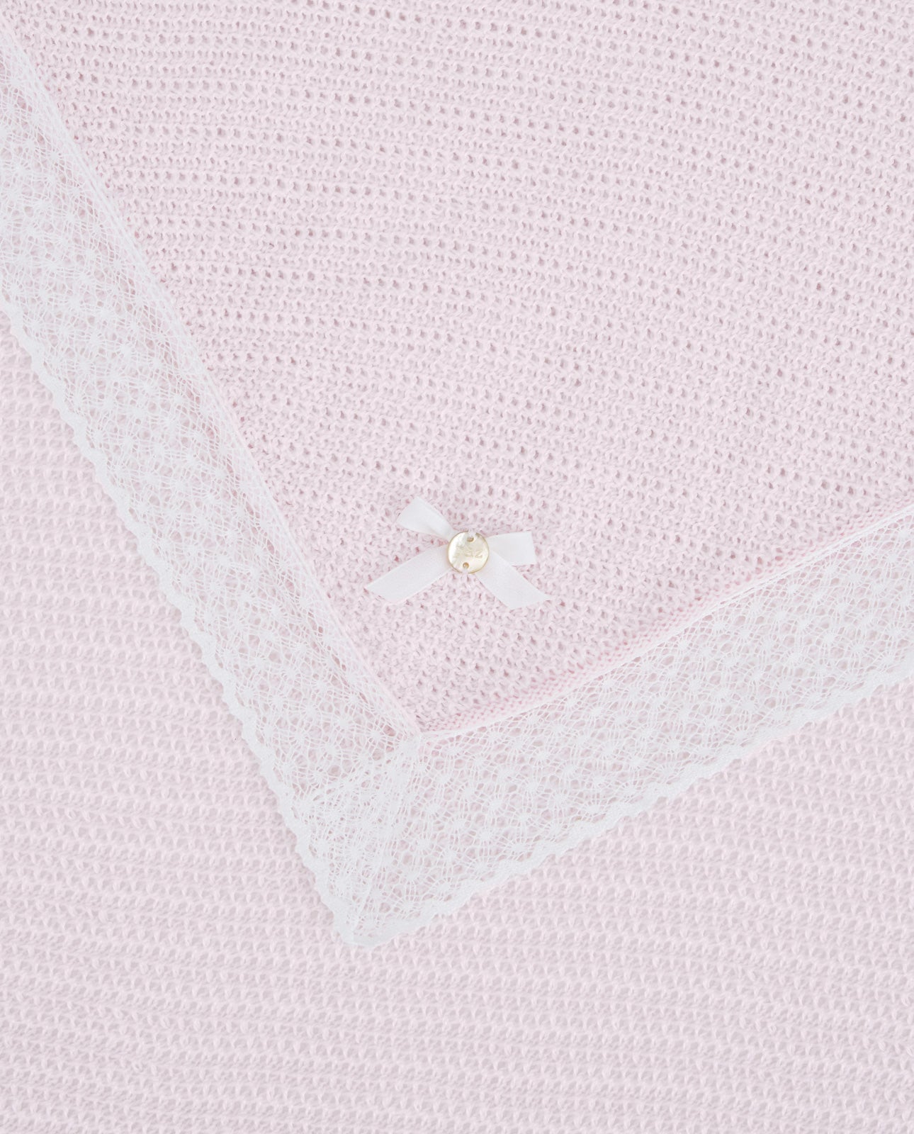 PAZ RODRIGUEZ Coperta Scialle Filo Cotone Rosa Chiaro-Bianco Primavera-Estate