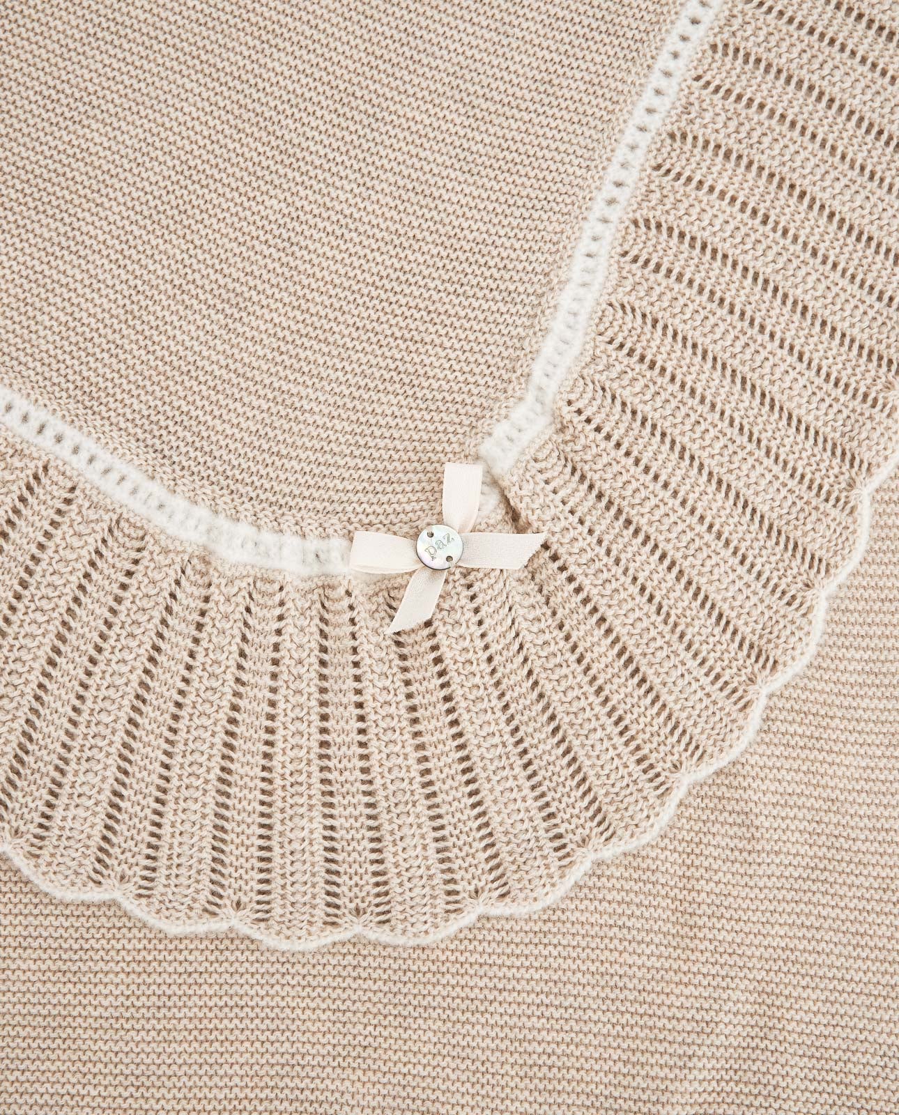 PAZ RODRIGUEZ Coperta Scialle Cotone Cashmere Avena-Panna Autunno-Inverno