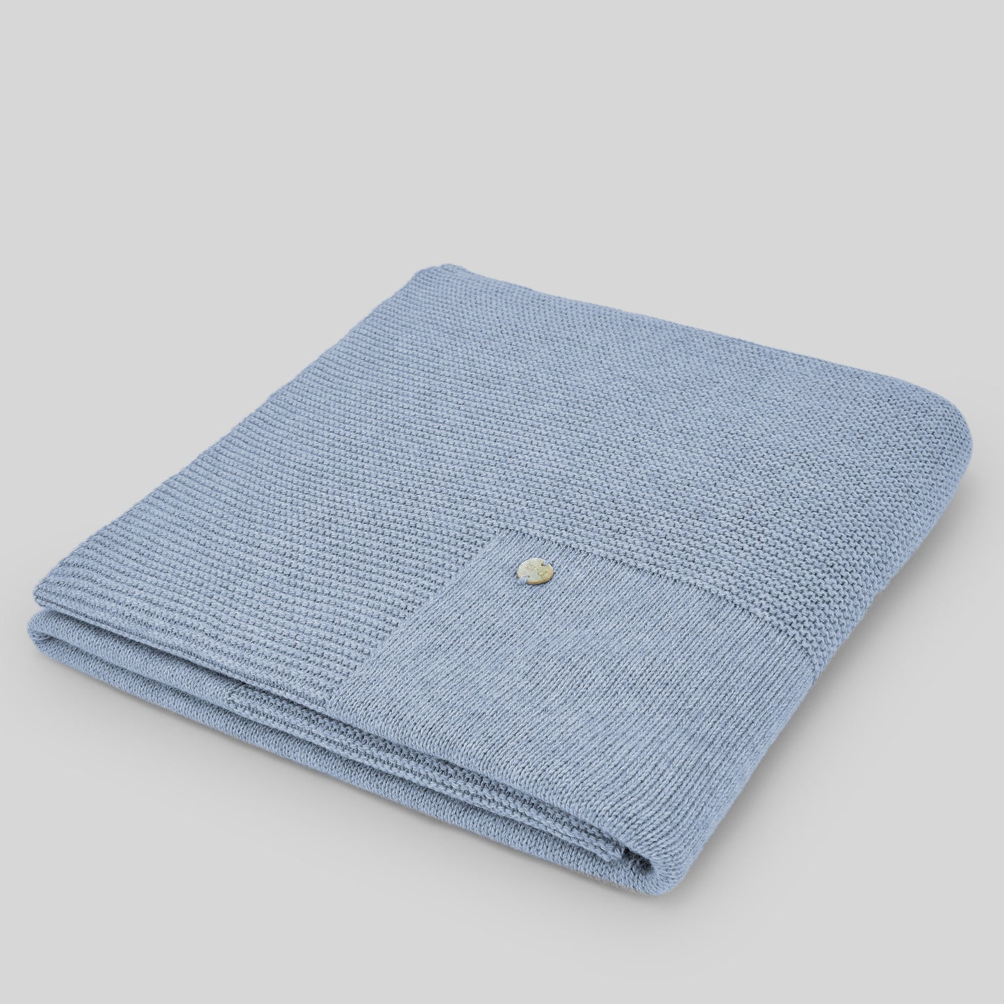 PAZ RODRIGUEZ Cotton-Cashmere Blanket Light Blue Melange