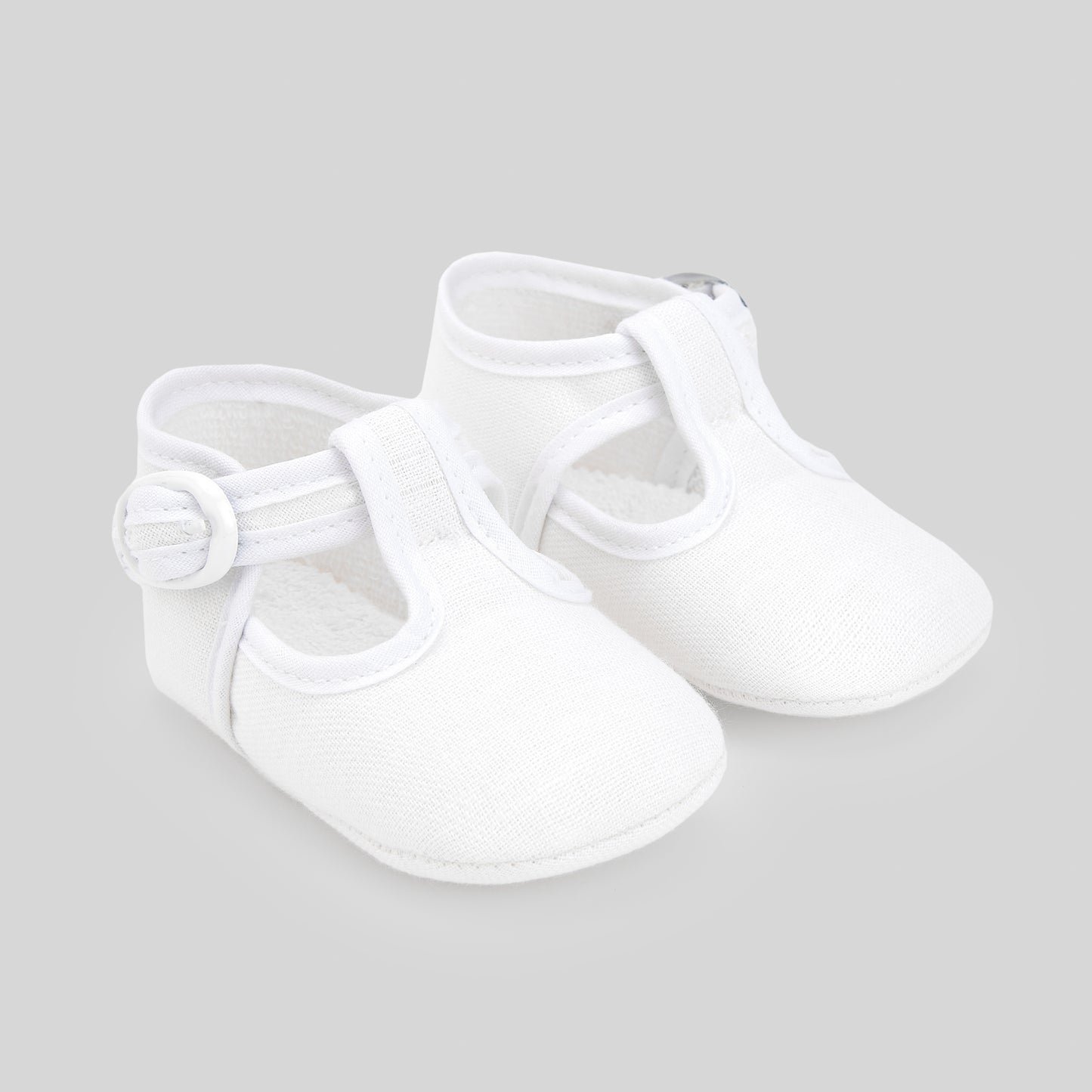PAZ RODRIGUEZ Scarpina Baby in Misto Lino Colore Bianco Primavera-Estate