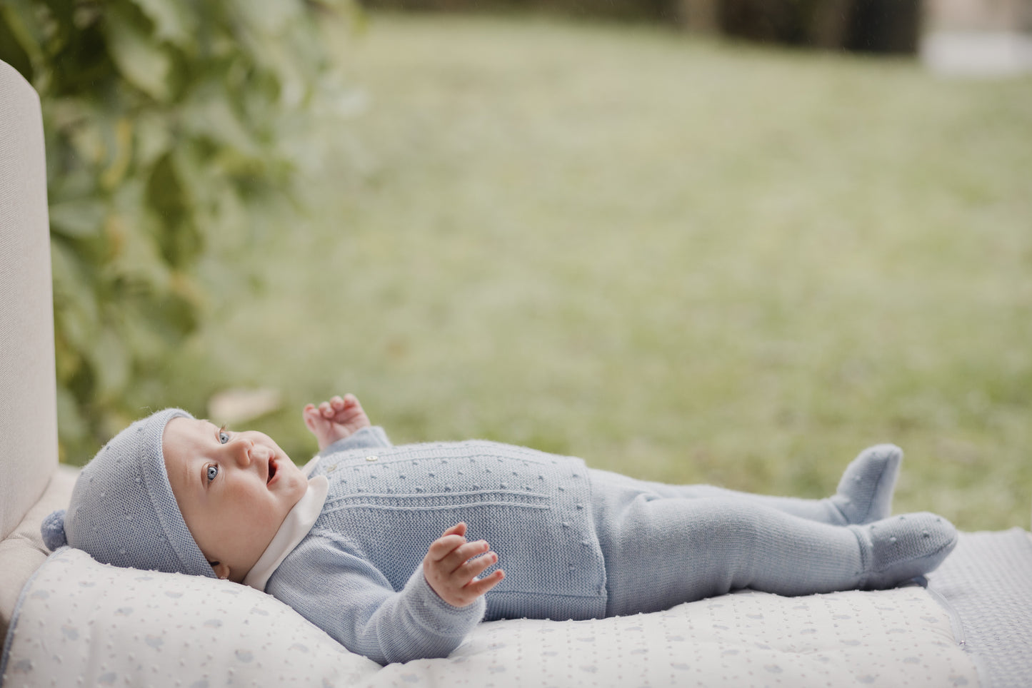 PAZ RODRIGUEZ Tutina 2 pezzi con Cappellino lana merino Extrafine Azzurro Autunno-Inverno