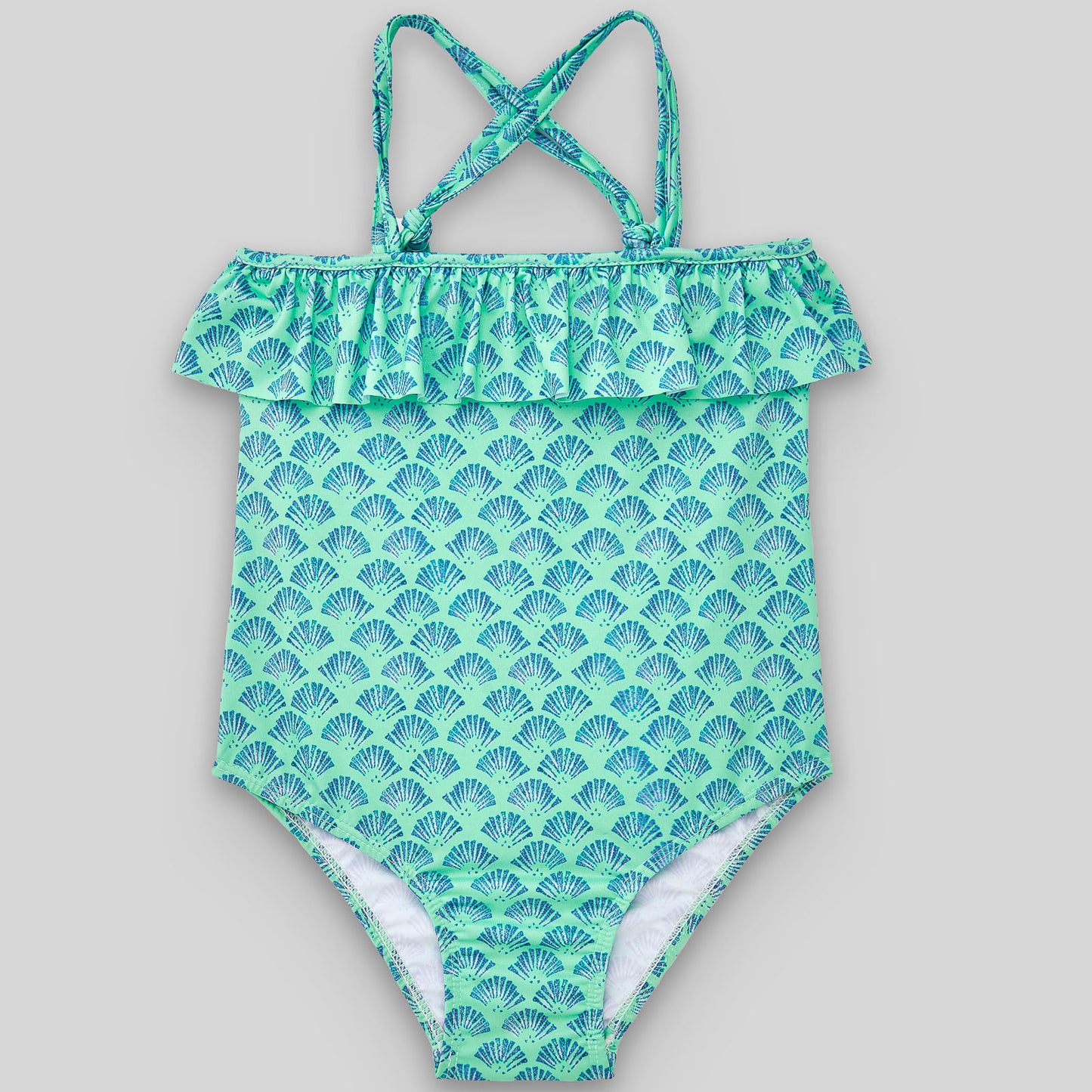 PAZ RODRIGUEZ Green Lake One Piece Swimsuit with Shell Pattern