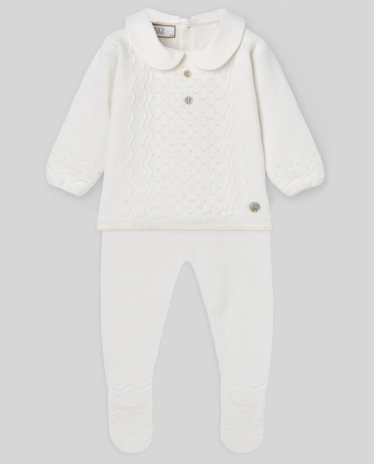 PAZ RODRIGUEZ Tutiina 2 pezzi + Cappellino Panna-Beige Cotone Primavera-Estate