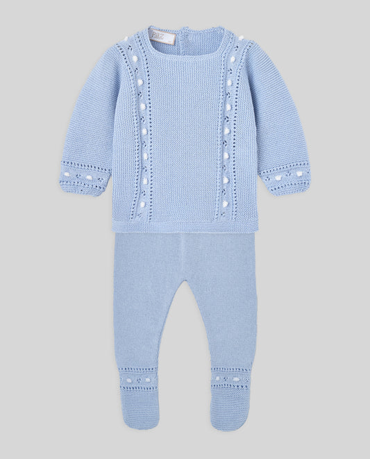 PAZ RODRIGUEZ Tutiina 2 pezzi + Cappellino Azzurro Polvere-Bianco Cotone Primavera-Estate