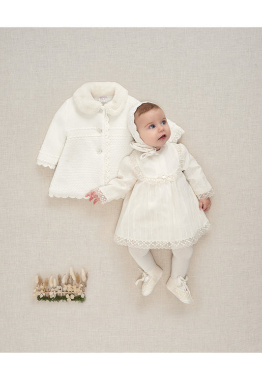 PAZ RODRIGUEZ Vestito Cerimonia con coulotte e Cuffia Panna Autunno-Inverno