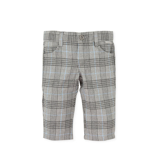 ALL SMALL Grey-blue Prince of Wales trousers