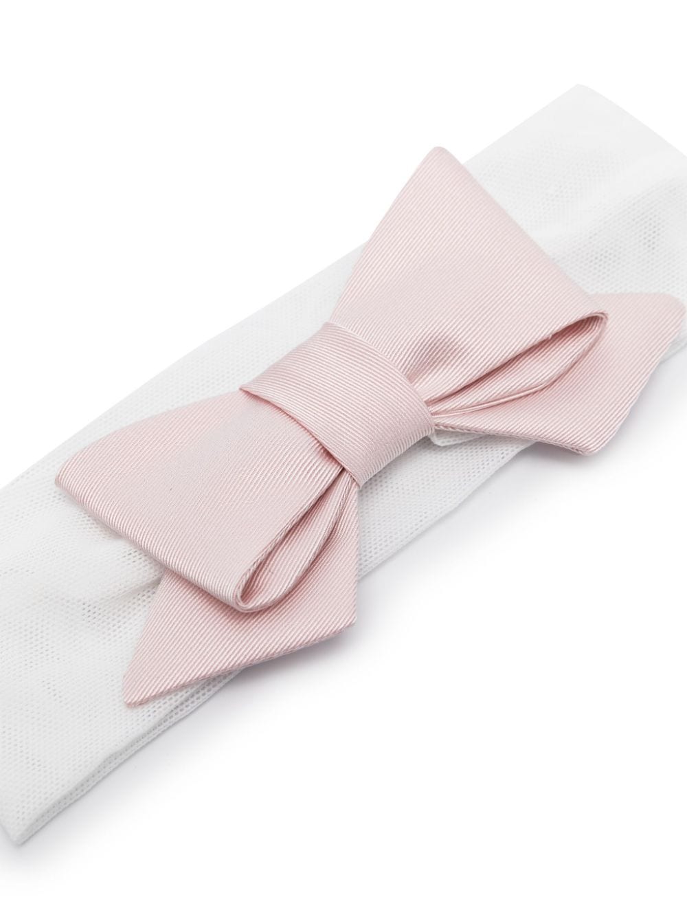 COLORICHIARI Fascia in Tulle Panna con Fiocco in Raso Rosa Antico Primavera-Estate