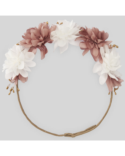 PAZ RODRIGUEZ Ceremony Crown Flowers Antique Pink-White