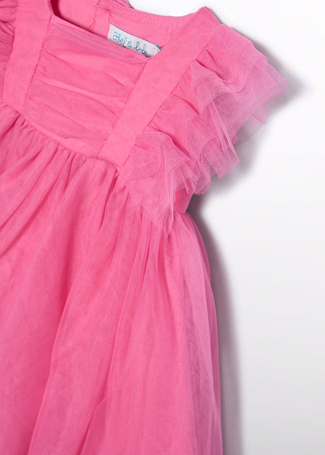 ABEL & LULA Abito Tulle Volants Color Rosa Ciclamino Primavera-Estate