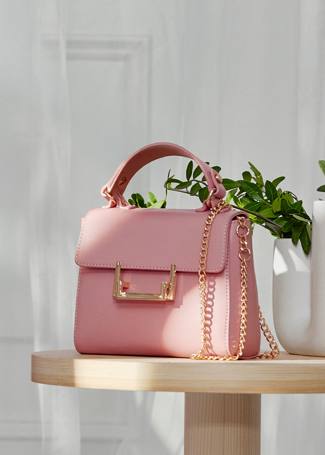ABEL & LULA Borsa Ecopelle Rosa-Oro Primavera-Estate