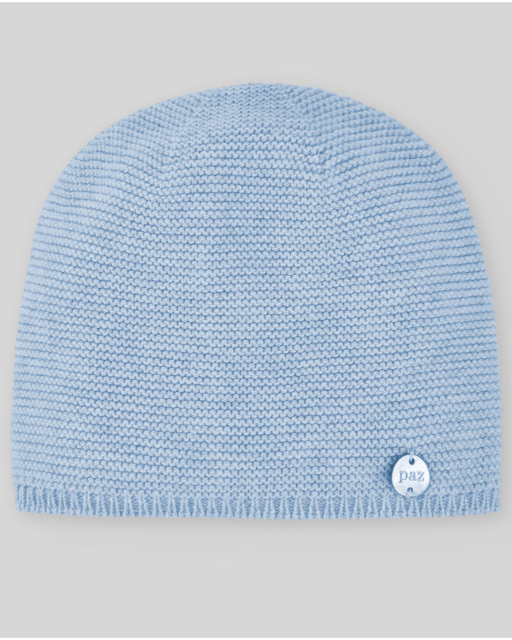 PAZ RODRIGUEZ Tutina 2 Pezzi + Cappello Cotone-Cashmere Celeste-Beige Autunno-Inverno