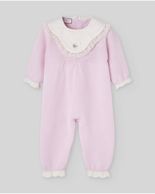 PAZ RODRIGUEZ Tutina con Cuffia Lana Merino Extrafine Rosa Autunno-Inverno