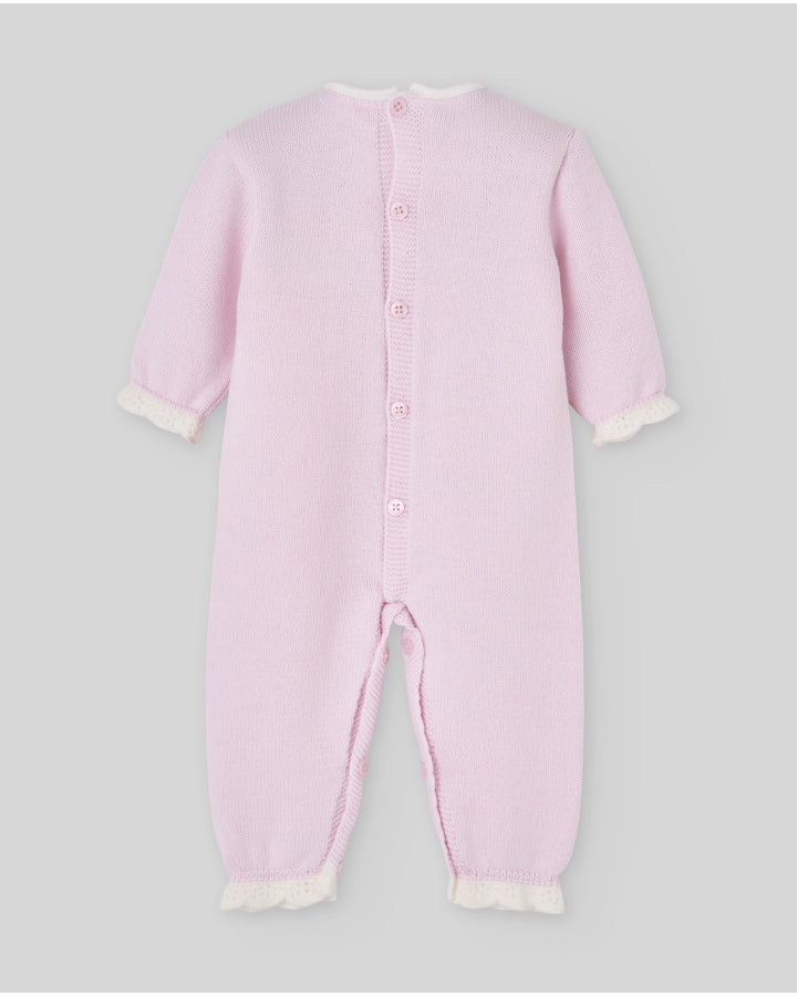 PAZ RODRIGUEZ Tutina con Cuffia Lana Merino Extrafine Rosa Autunno-Inverno