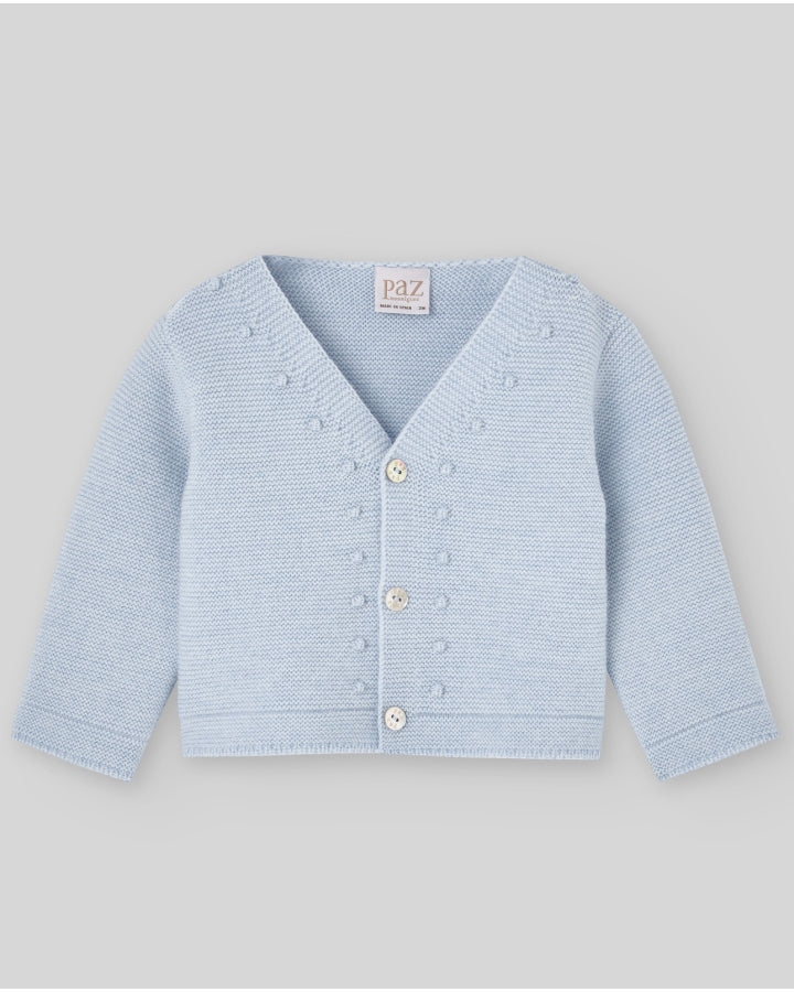 PAZ RODRIGUEZ Set 3 pezzi Cerimonia Blusa+ Pantalone + Cardigan Panna-Azzurro Polvere Autunno-Inverno