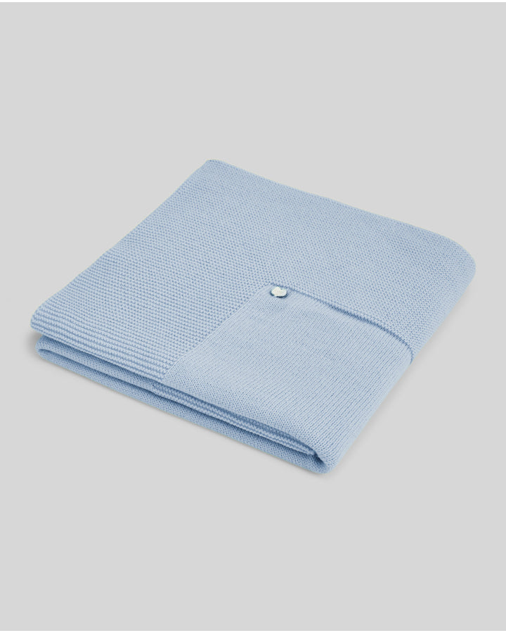 PAZ RODRIGUEZ Coperta Lana Merino Extrafine Azzurro Polvere Autunno-Inverno